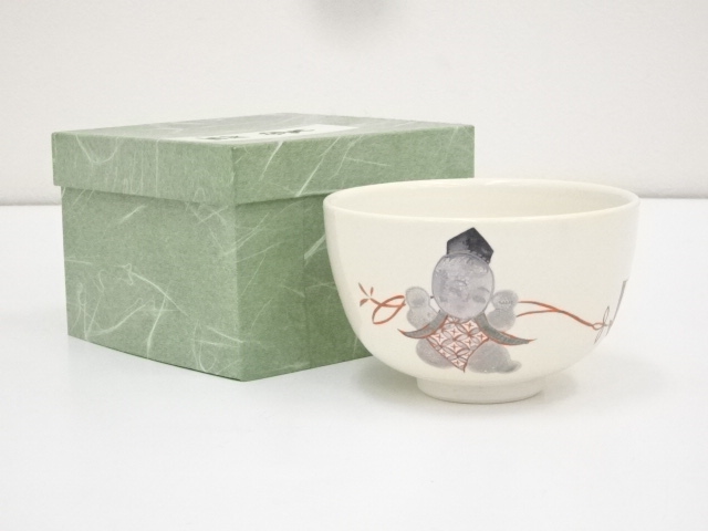 JAPANESE TEA CEREMONY / CHAWAN(TEA BOWL) / KYO WARE / BY OSHIKOJI KILN